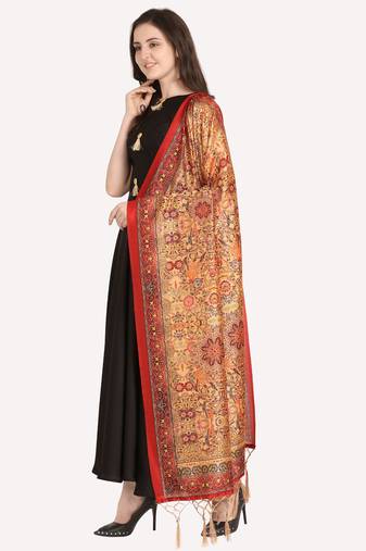 Digital print assam silk dupatta for women and girls to wear on gown chaniya choli kurti etc