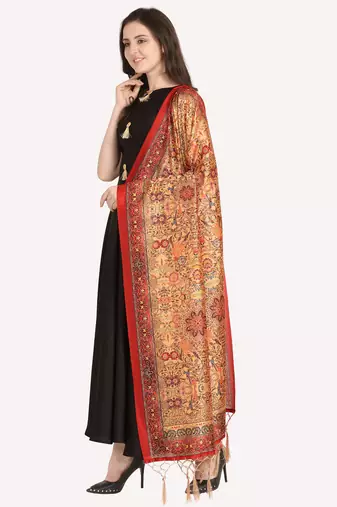 Digital print assam silk dupatta for women and girls to wear on gown chaniya choli kurti etc