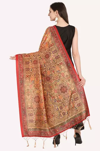 Digital print assam silk dupatta for women and girls to wear on gown chaniya choli kurti etc