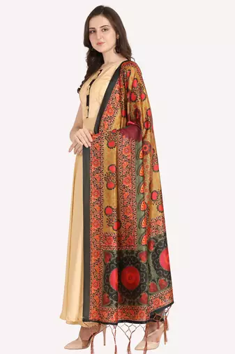 Digital print assam silk dupatta for women and girls to wear on gown chaniya choli kurti etc
