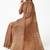 Elegant beige cotton blend saree with gold zari border and butti design