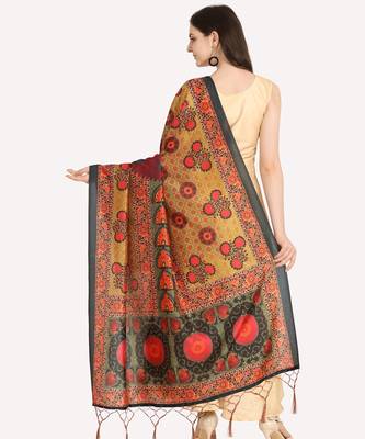 Digital print assam silk dupatta for women and girls to wear on gown chaniya choli kurti etc 3