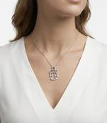 925 Sterling Silver CZ Angel Pendant NecklaceSet  for Women