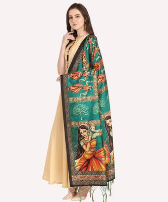 Digital print assam silk dupatta for women and girls to wear on gown chaniya choli kurti etc 1