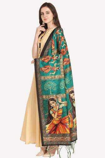 Digital print assam silk dupatta for women and girls to wear on gown chaniya choli kurti etc