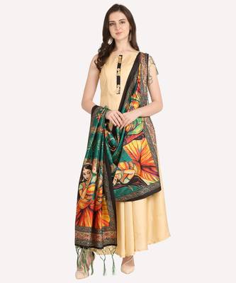 Digital print assam silk dupatta for women and girls to wear on gown chaniya choli kurti etc 2