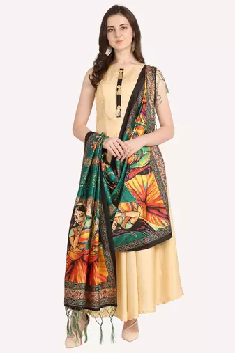 Digital print assam silk dupatta for women and girls to wear on gown chaniya choli kurti etc