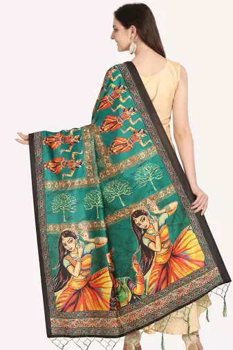 Digital print assam silk dupatta for women and girls to wear on gown chaniya choli kurti etc