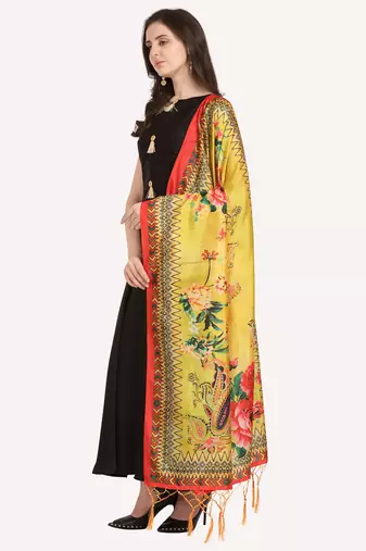 Digital print assam silk dupatta for women and girls to wear on gown chaniya choli kurti etc