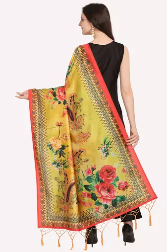 Digital print assam silk dupatta for women and girls to wear on gown chaniya choli kurti etc