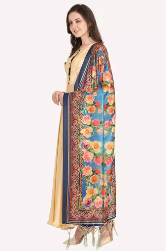 Digital print assam silk dupatta for women and girls to wear on gown chaniya choli kurti etc
