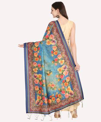 Digital print assam silk dupatta for women and girls to wear on gown chaniya choli kurti etc 3