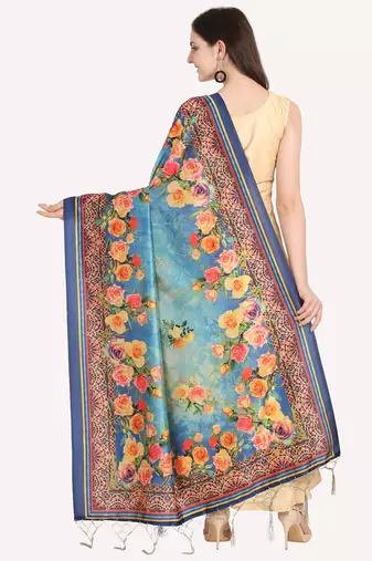 Digital print assam silk dupatta for women and girls to wear on gown chaniya choli kurti etc