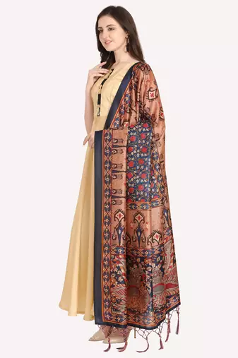 Digital print assam silk dupatta for women and girls to wear on gown chaniya choli kurti etc