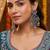 Exquisite oxidized silver statement chandelier earrings with jewel-toned stones