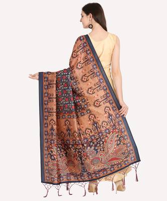 Digital print assam silk dupatta for women and girls to wear on gown chaniya choli kurti etc 3