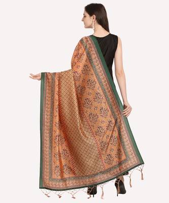 Digital print assam silk dupatta for women and girls to wear on gown chaniya choli kurti etc 3