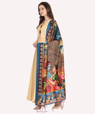 Digital print assam silk dupatta for women and girls to wear on gown chaniya choli kurti etc 1