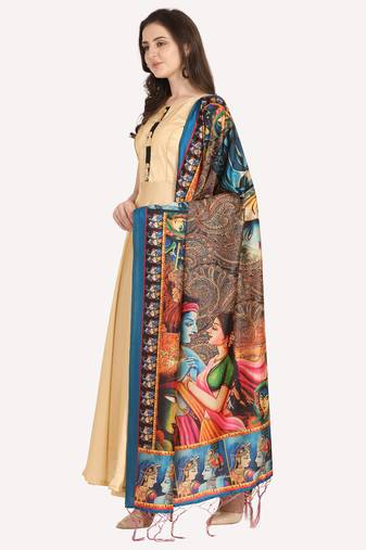 Digital print assam silk dupatta for women and girls to wear on gown chaniya choli kurti etc