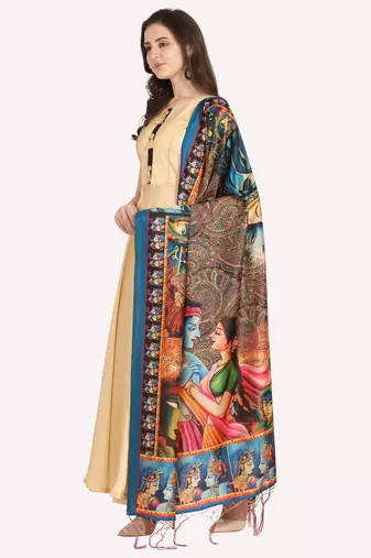 Digital print assam silk dupatta for women and girls to wear on gown chaniya choli kurti etc