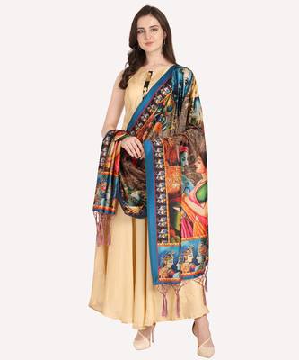Digital print assam silk dupatta for women and girls to wear on gown chaniya choli kurti etc 2
