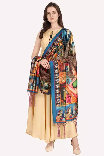 Digital print assam silk dupatta for women and girls to wear on gown chaniya choli kurti etc