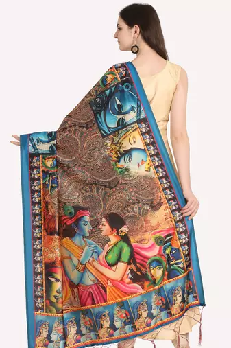 Digital print assam silk dupatta for women and girls to wear on gown chaniya choli kurti etc