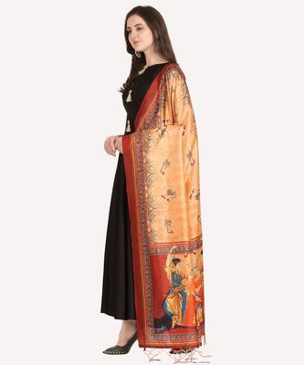 Digital print assam silk dupatta for women and girls to wear on gown chaniya choli kurti etc 1