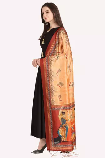 Digital print assam silk dupatta for women and girls to wear on gown chaniya choli kurti etc