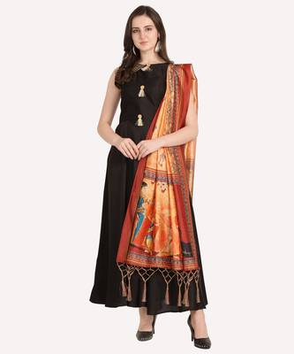 Digital print assam silk dupatta for women and girls to wear on gown chaniya choli kurti etc 2