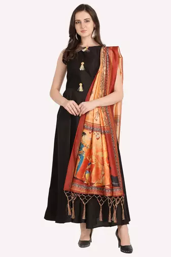 Digital print assam silk dupatta for women and girls to wear on gown chaniya choli kurti etc