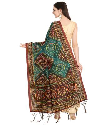 Digital print assam silk dupatta for women and girls to wear on gown chaniya choli kurti etc 2