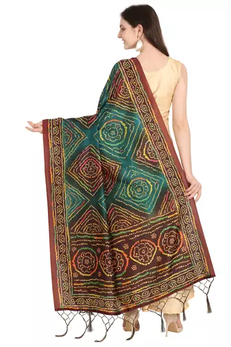 Digital print assam silk dupatta for women and girls to wear on gown chaniya choli kurti etc
