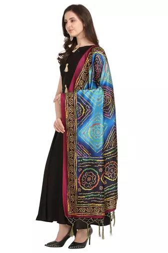 Digital print assam silk dupatta for women and girls to wear on gown chaniya choli kurti etc