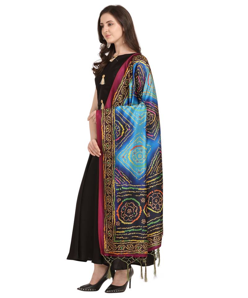 Digital print assam silk dupatta for women and girls to wear on gown chaniya choli kurti etc