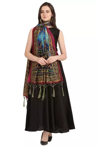 Digital print assam silk dupatta for women and girls to wear on gown chaniya choli kurti etc