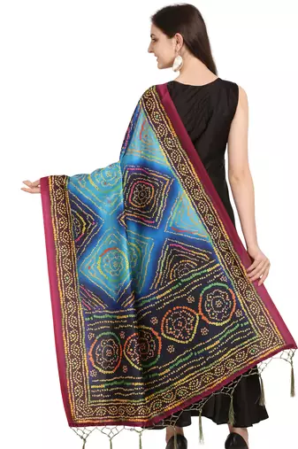 Digital print assam silk dupatta for women and girls to wear on gown chaniya choli kurti etc