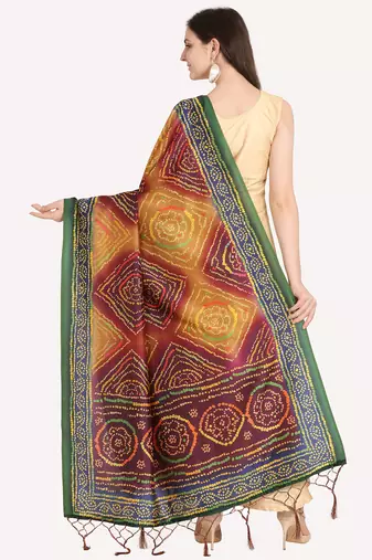 Digital print assam silk dupatta for women and girls to wear on gown chaniya choli kurti etc