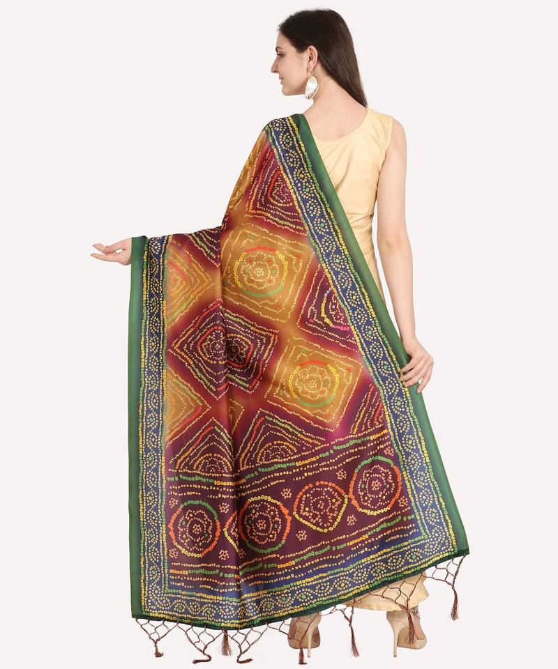 Digital print assam silk dupatta for women and girls to wear on gown chaniya choli kurti etc