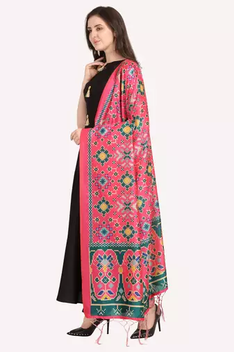 Digital print assam silk dupatta for women and girls to wear on gown chaniya choli kurti etc