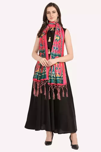 Digital print assam silk dupatta for women and girls to wear on gown chaniya choli kurti etc