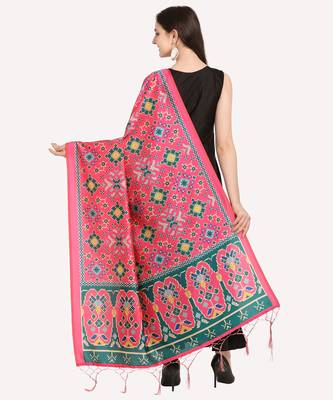 Digital print assam silk dupatta for women and girls to wear on gown chaniya choli kurti etc 3