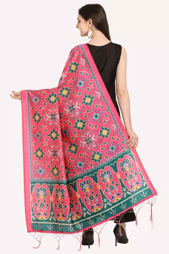 Digital print assam silk dupatta for women and girls to wear on gown chaniya choli kurti etc