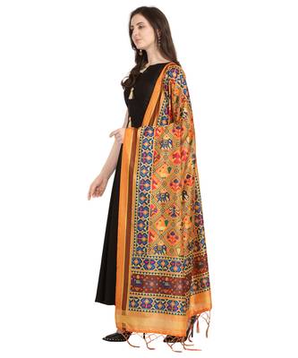 Digital print assam silk dupatta for women and girls to wear on gown chaniya choli kurti etc 1