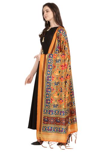 Digital print assam silk dupatta for women and girls to wear on gown chaniya choli kurti etc