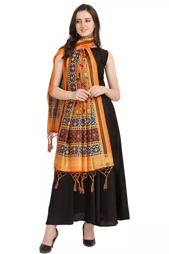 Digital print assam silk dupatta for women and girls to wear on gown chaniya choli kurti etc