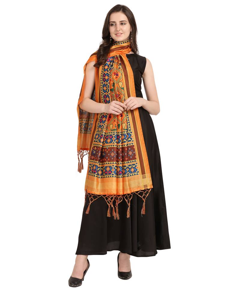 Digital print assam silk dupatta for women and girls to wear on gown chaniya choli kurti etc