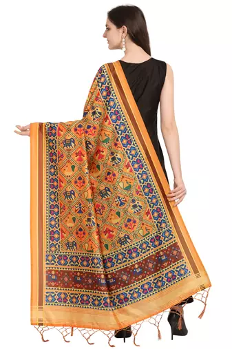 Digital print assam silk dupatta for women and girls to wear on gown chaniya choli kurti etc