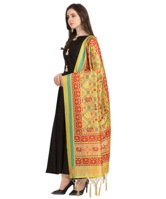 Digital print assam silk dupatta for women and girls to wear on gown chaniya choli kurti etc 1