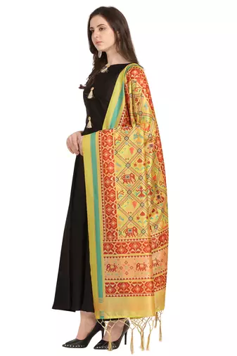 Digital print assam silk dupatta for women and girls to wear on gown chaniya choli kurti etc